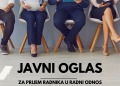 Javni oglas za prijem radnika u radni odnos na neodređeno vrijeme